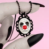 scary clown cameo necklace
