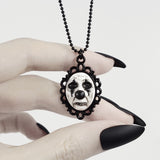 black and white clown necklace