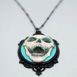 aqua skull necklace