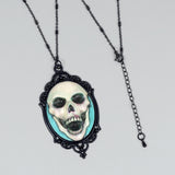 aquamarine happy skull necklace