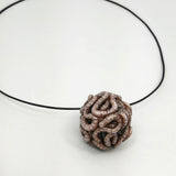 worm necklace handmade from polymer clay